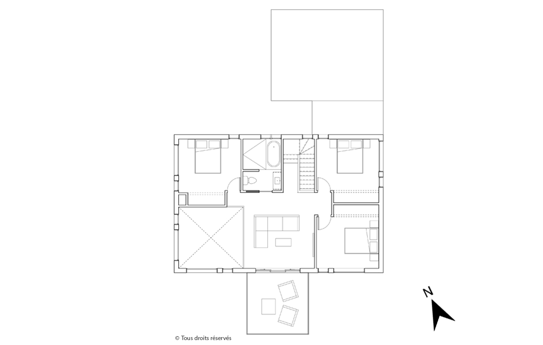 Plan de l'étage du projet Le Colibri