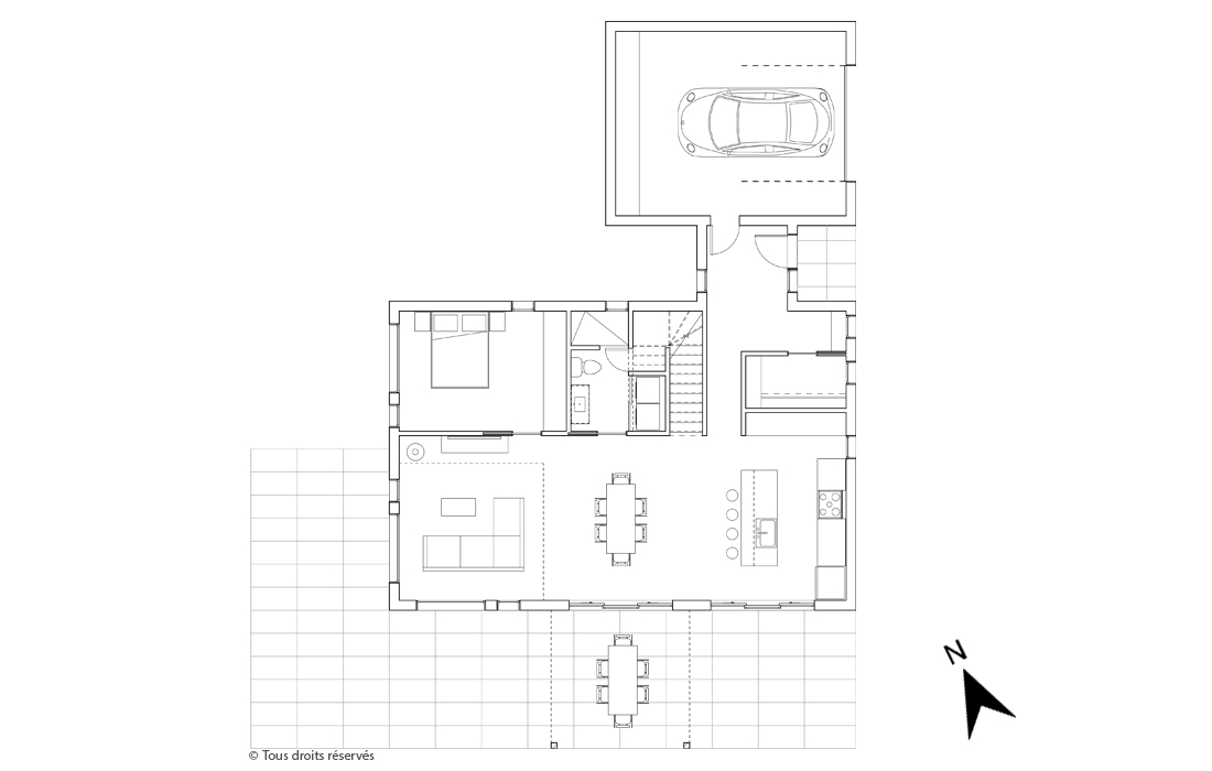 Plan du rez-de-chaussée du projet Le Colibri