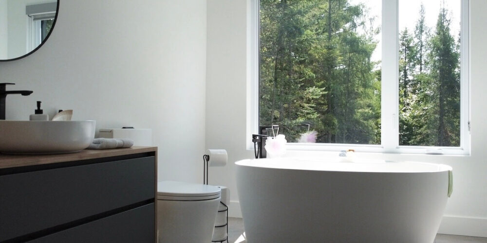 Salle de bain à l'étage, La Maison boréale, Biophile architecture