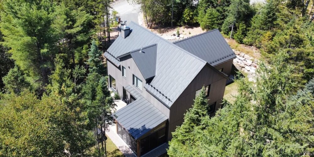 Vue aérienne, La Maison boréale, Biophile architecture