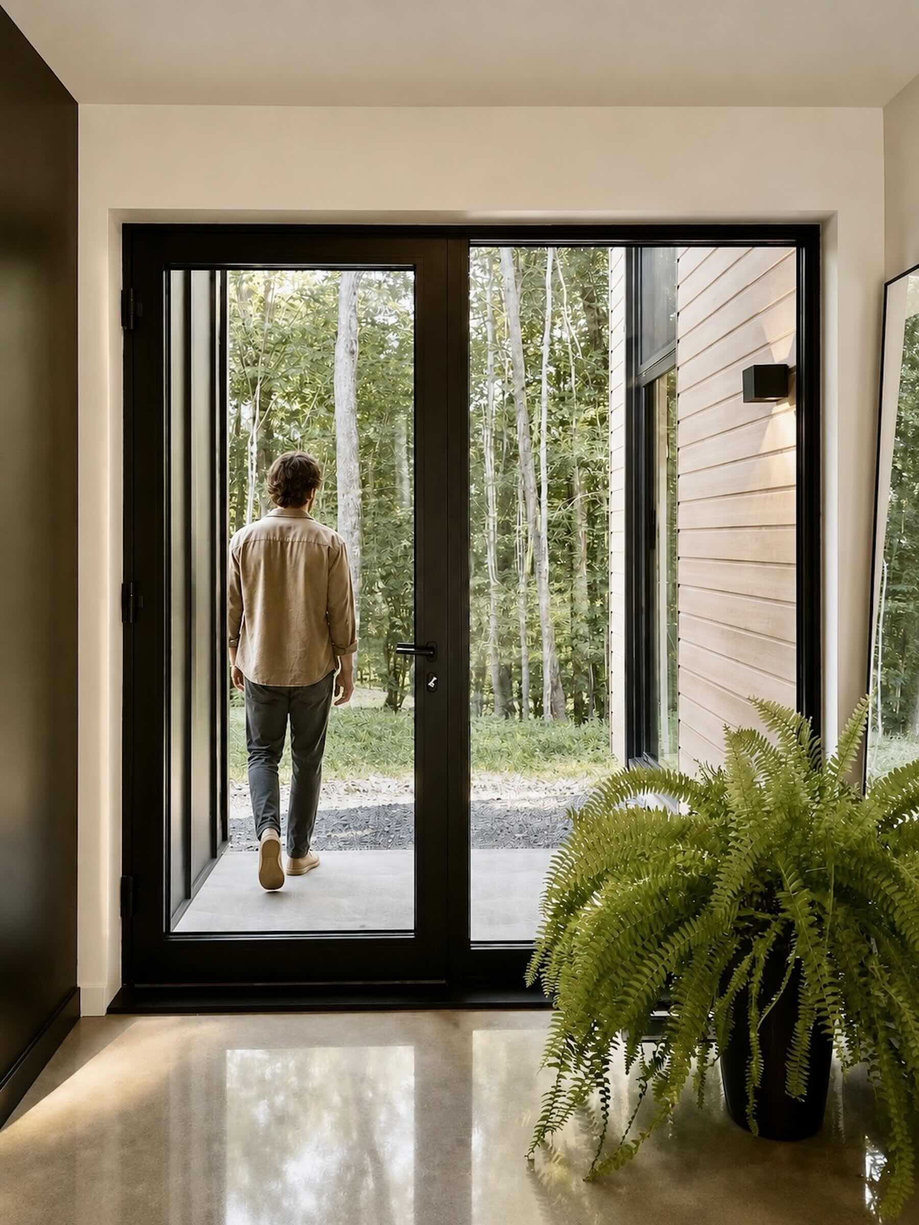 Hall d’entrée, La Maison au bout du chemin, Biophile architecture