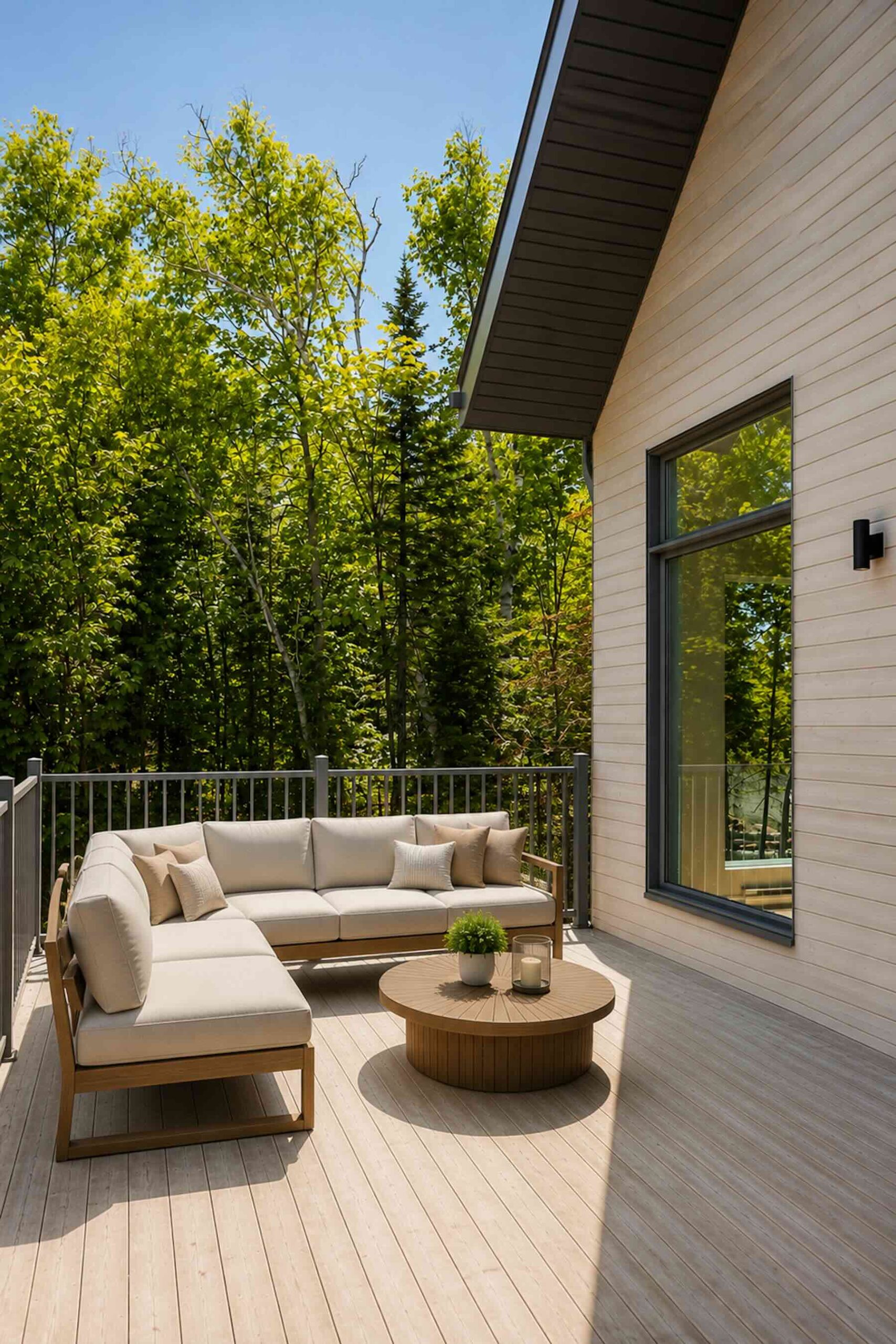 Terrasse à l'étage, La Maison perchée, Biophile architecture