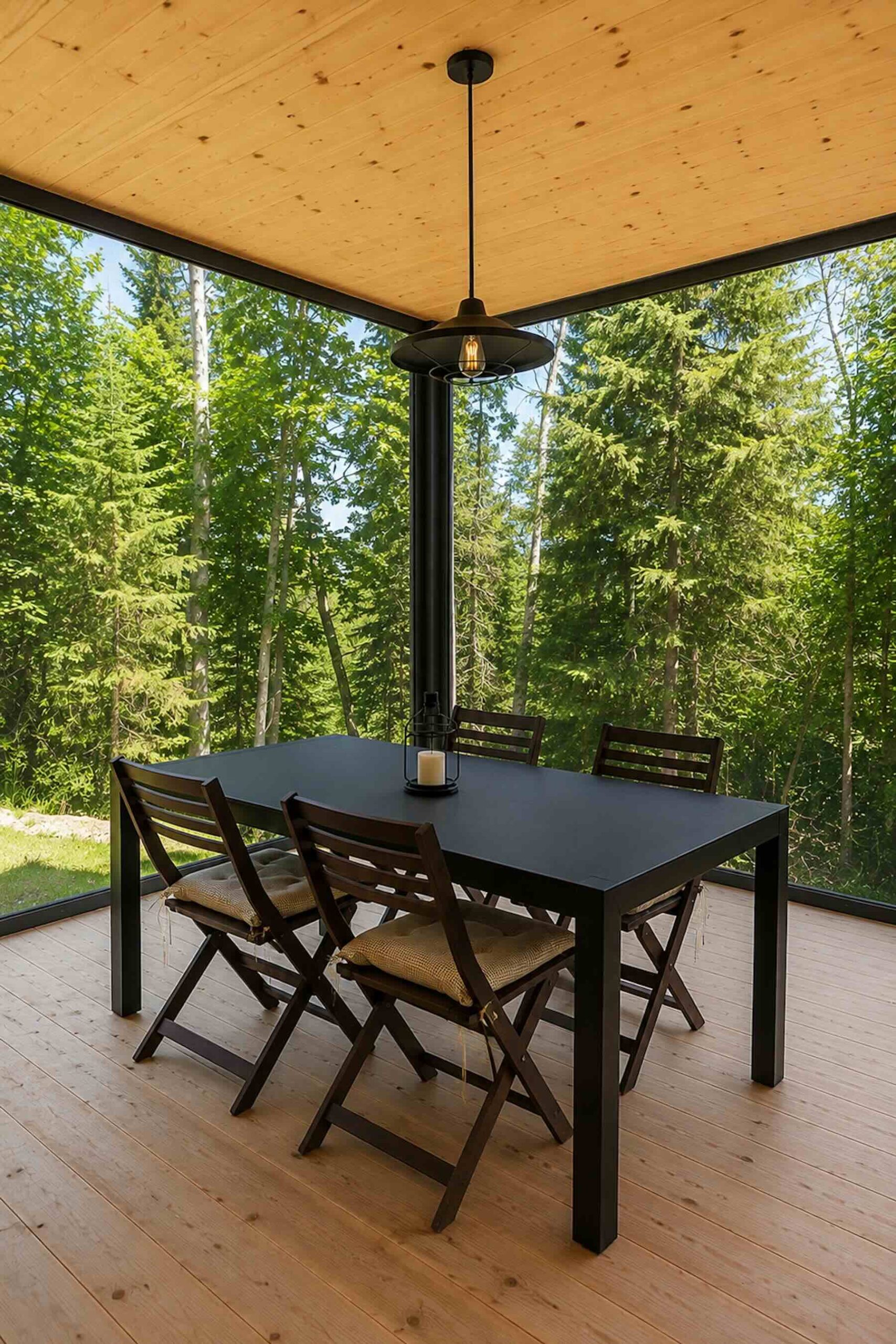 Terrasse couverte, La Maison perchée, Biophile architecture