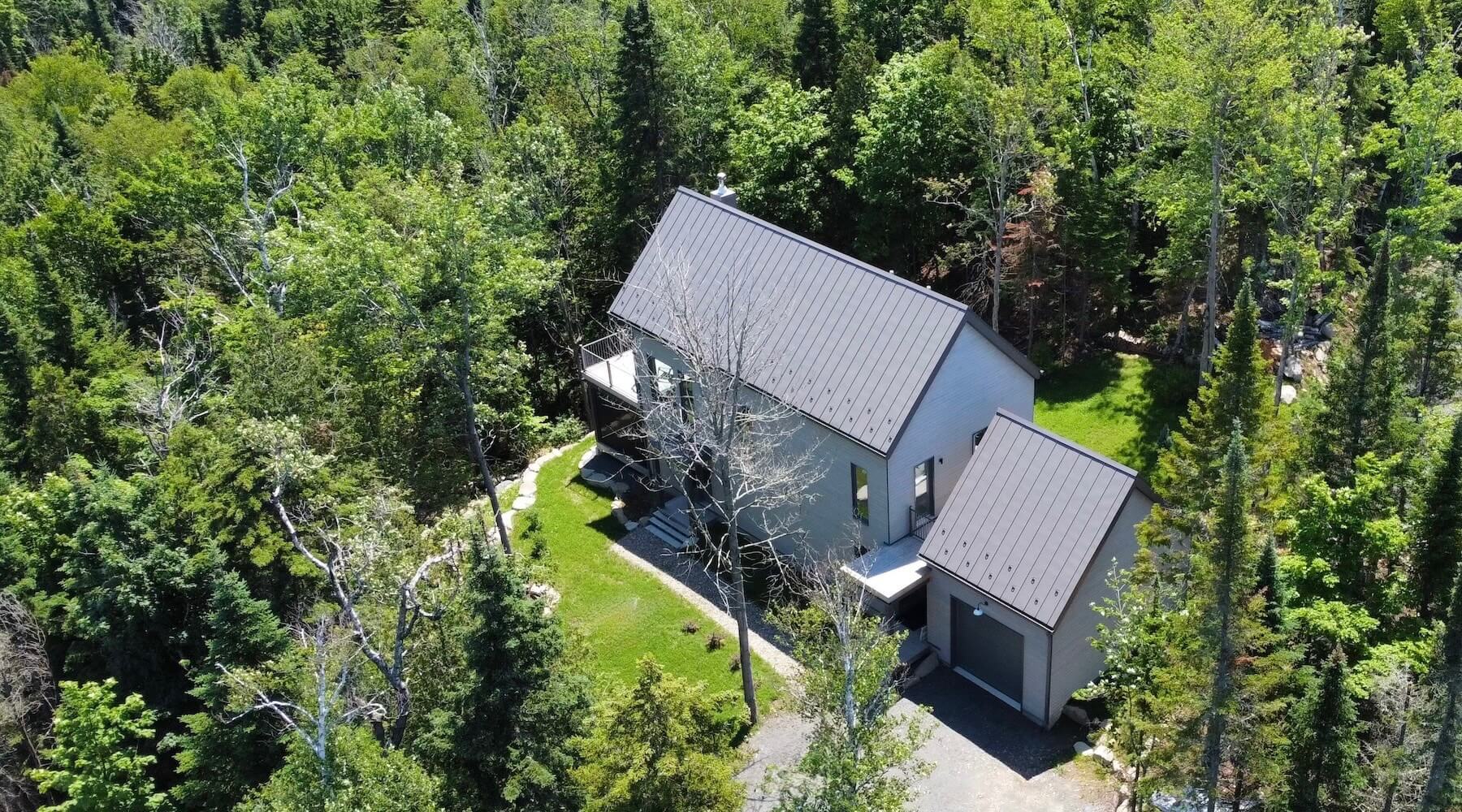 Vue aérienne, La Maison perchée, Biophile architecture