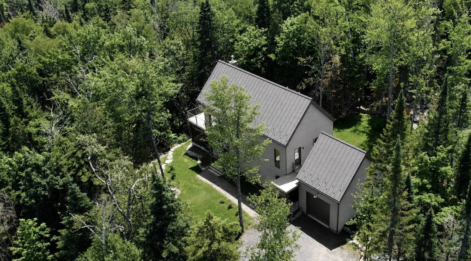Vue aérienne, La Maison perchée, Biophile architecture